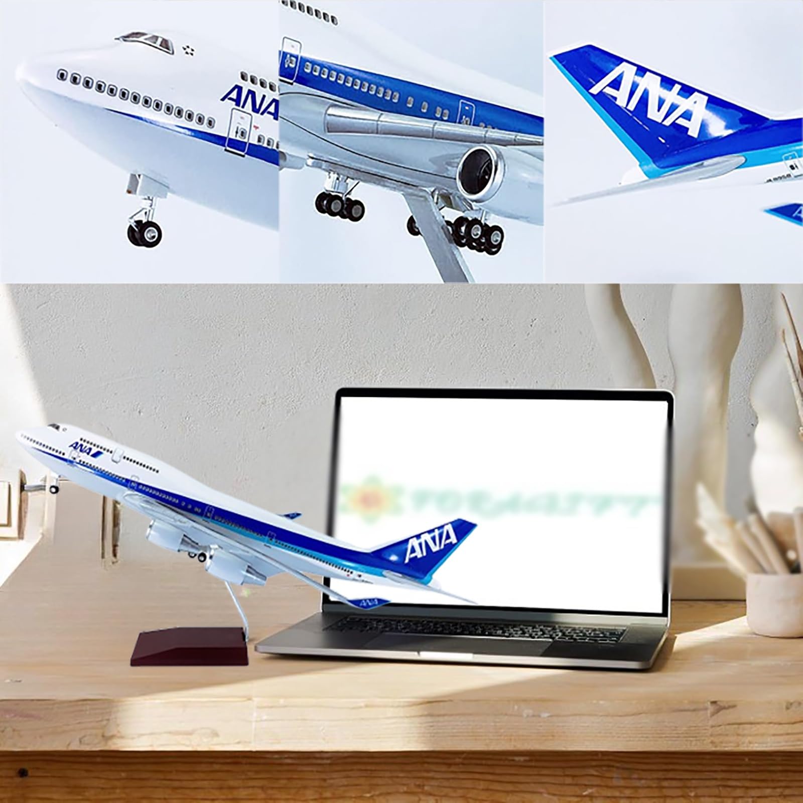 Amazon.co.jp: 1:150スケールの大型ANA B747-400ダイキャスト飛行機